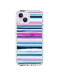 Cover iPhone 14 Plus Degrade Stripes Watercolor Rosa -...