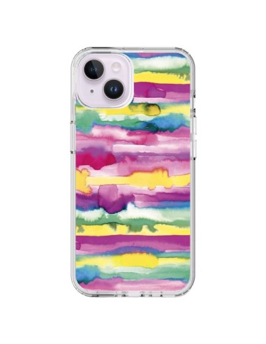 Coque iPhone 14 Plus Gingham Vichy Pink - Ninola Design