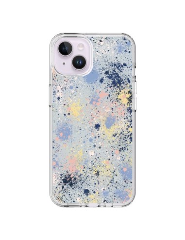 Coque iPhone 14 Plus Gradient Watercolor Lines Blue - Ninola Design