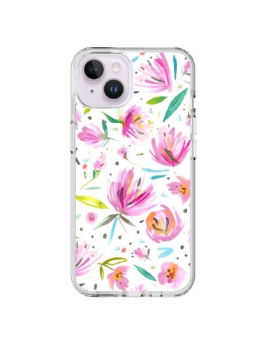 Cover iPhone 14 Plus Painterly Waterolor Texture Fiori - Ninola Design
