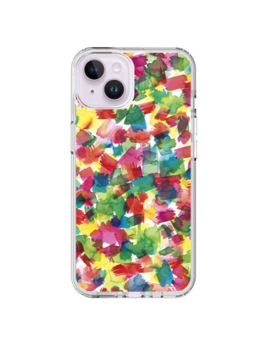 Coque iPhone 14 Plus Speckled Watercolor Blue - Ninola Design
