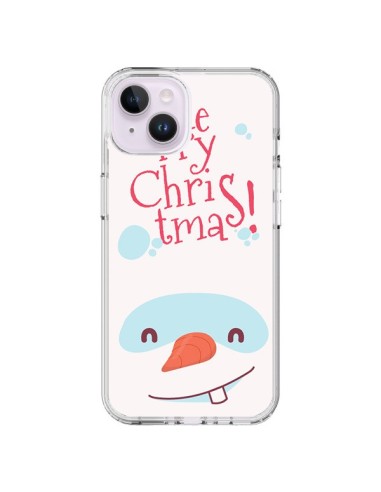 Coque iPhone 14 Plus Bonhomme de Neige Merry Christmas Noël - Nico