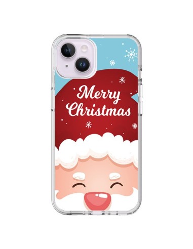 Coque iPhone 14 Plus Bonnet du Père Noël Merry Christmas - Nico