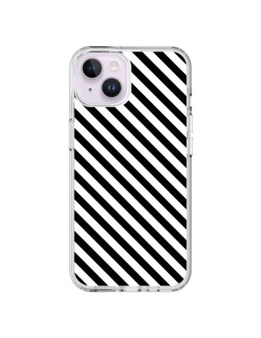 iPhone 14 Plus Case Striped Candy White and Black - Nico