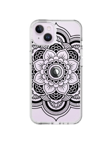 Coque iPhone 14 Plus Mandala Noir Azteque Transparente - Nico
