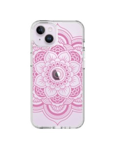 Coque iPhone 14 Plus Mandala Rose Clair Azteque...