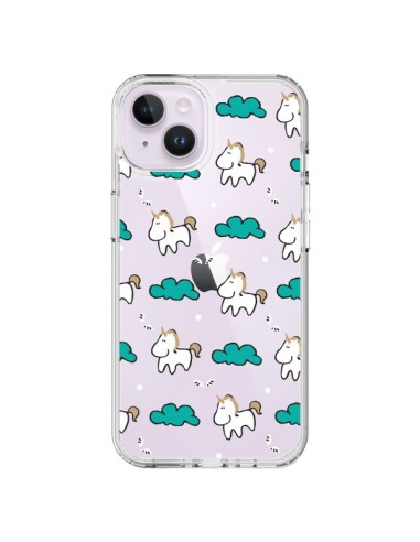 iPhone 14 Plus Case Unicorn and Clouds Clear - Nico