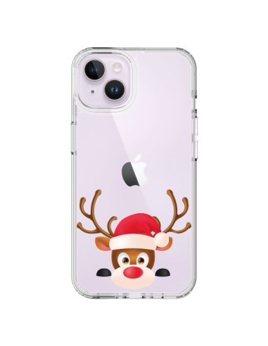 Coque iPhone 14 Plus Renne de Noël transparente - Nico