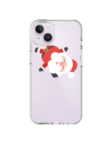 Coque iPhone 14 Plus Père Noël et sa Guirlande transparente - Nico