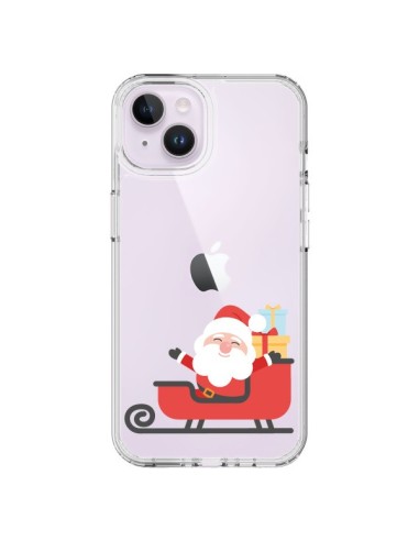 Coque iPhone 14 Plus Père Noël et son Traineau transparente - Nico