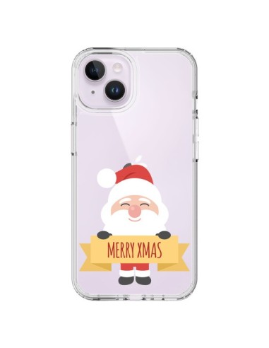 Coque iPhone 14 Plus Père Noël Merry Christmas transparente - Nico