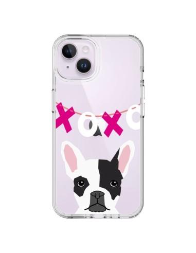 Coque iPhone 14 Plus Bulldog Français XoXo Chien Transparente - Pet Friendly