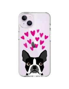 iPhone 14 Plus Case Boston Terrier Hearts Dog Clear - Pet...