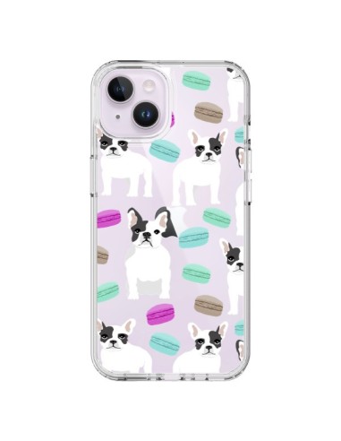 Coque iPhone 14 Plus Chiens Bulldog Français Macarons Transparente - Pet Friendly