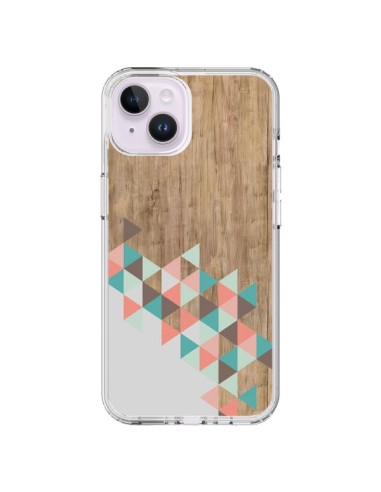 Coque iPhone 14 Plus Wood Bois Azteque Triangles Archiwoo - Pura Vida