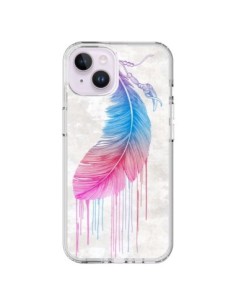 Coque iPhone 14 Plus Plume arc-en-ciel - Rachel Caldwell