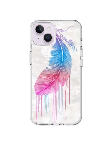 Coque iPhone 14 Plus Plume arc-en-ciel - Rachel Caldwell