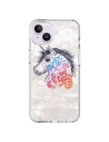 Coque iPhone 14 Plus Licorne Muticolore - Rachel Caldwell