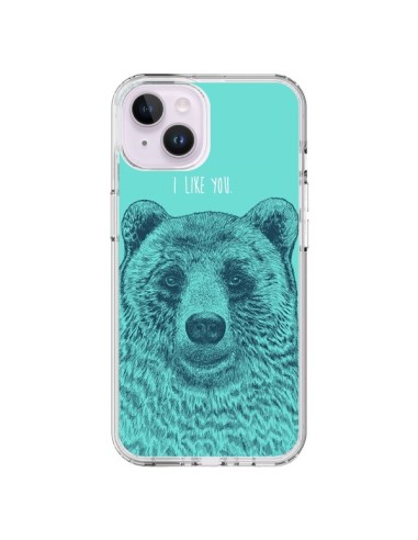 Coque iPhone 14 Plus Bear Ours I like You - Rachel Caldwell