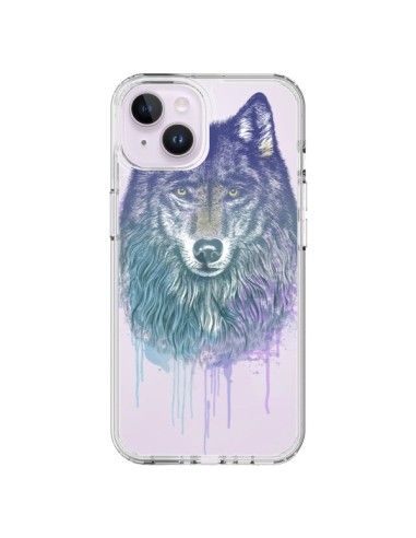 Coque iPhone 14 Plus Loup Wolf Animal Transparente - Rachel Caldwell