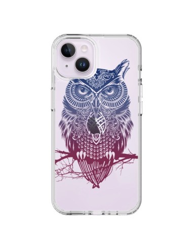 Coque iPhone 14 Plus Hibou Chouette Owl Transparente - Rachel Caldwell