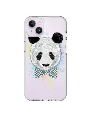 Coque iPhone 14 Plus Panda Noeud Papillon Transparente - Rachel Caldwell