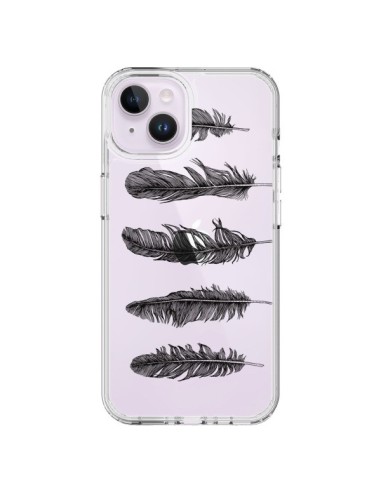 iPhone 14 Plus Case Plume Black Clear - Rachel Caldwell