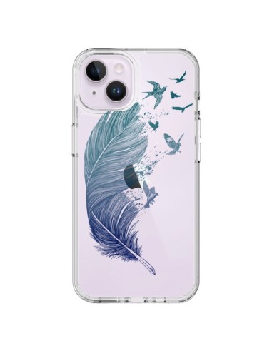 Coque iPhone 14 Plus Plume Feather Fly Away Transparente - Rachel Caldwell