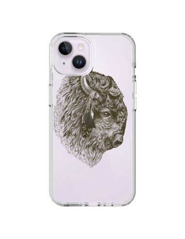 Coque iPhone 14 Plus Buffalo Bison Transparente - Rachel Caldwell