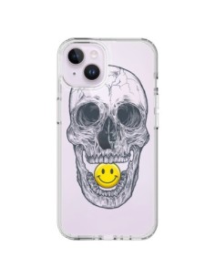 Coque iPhone 14 Plus Tête de Mort Smiley Transparente -...