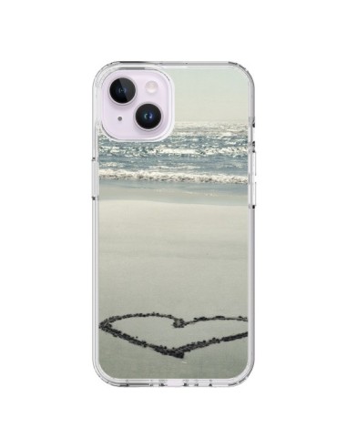 Coque iPhone 14 Plus Coeoeur Plage Beach Mer Sea Love Sable Sand - R Delean