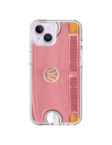 Coque iPhone 14 Plus Groovy Van Hippie VW Rose - R Delean