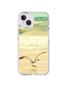Cover iPhone 14 Plus Gabbiano Mare Oceano Sabbia Spiaggia...