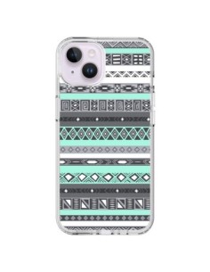 Coque iPhone 14 Plus Azteque Aztec Bleu Pastel - Rex Lambo