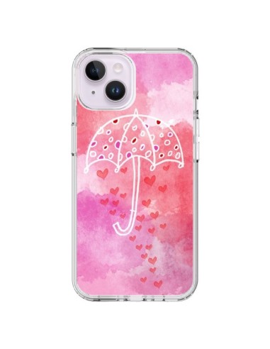 Coque iPhone 14 Plus Parapluie Coeur Love Amour - Sylvia Cook