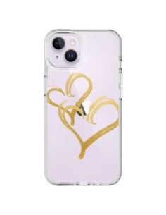 Coque iPhone 14 Plus Deux Coeurs Love Amour Transparente...