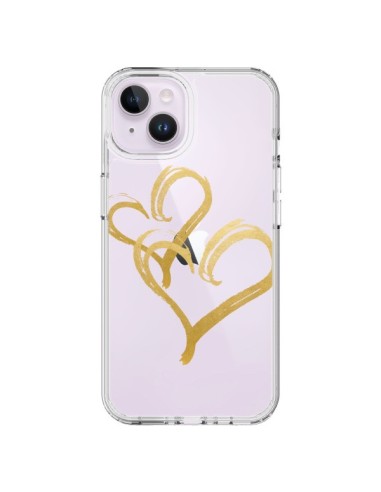 Coque iPhone 14 Plus Deux Coeurs Love Amour Transparente - Sylvia Cook