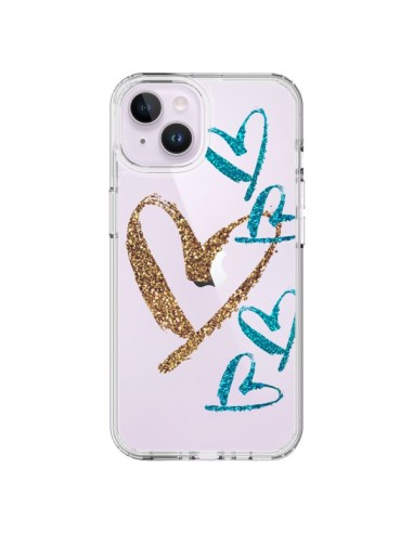 Coque iPhone 14 Plus Coeurs Heart Love Amour Transparente - Sylvia Cook