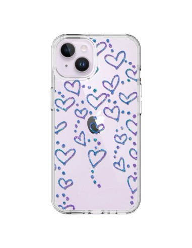 Cover iPhone 14 Plus Cuori Flottanti Trasparente - Sylvia Cook