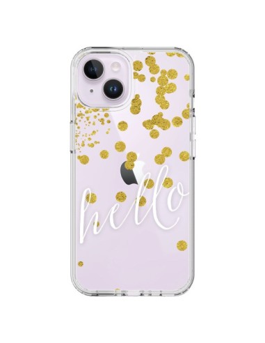 Coque iPhone 14 Plus Hello, Bonjour Transparente - Sylvia Cook