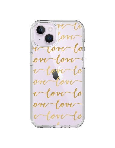 Coque iPhone 14 Plus Love Amour Repeating Transparente - Sylvia Cook