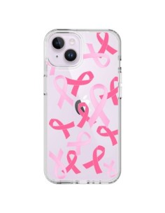 Coque iPhone 14 Plus Pink Ribbons Ruban Rose Transparente...