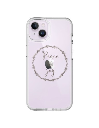 Coque iPhone 14 Plus Peace and Joy, Paix et Joie Transparente - Sylvia Cook
