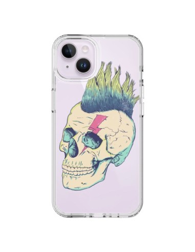 Coque iPhone 14 Plus Tête de Mort Crane Punk Transparente - Victor Vercesi