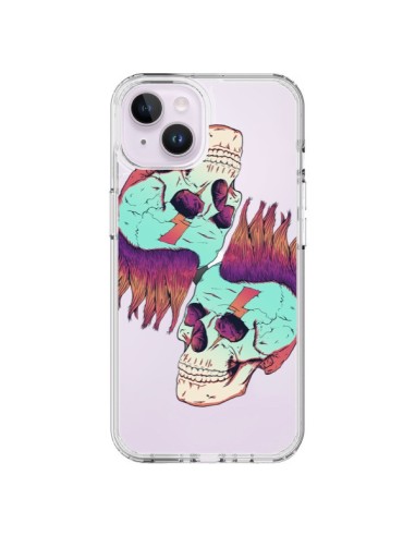 Cover iPhone 14 Plus Teschio Punk Doppio Trasparente - Victor Vercesi