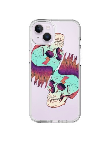 iPhone 14 Plus Case Skull Punk Double Clear - Victor Vercesi