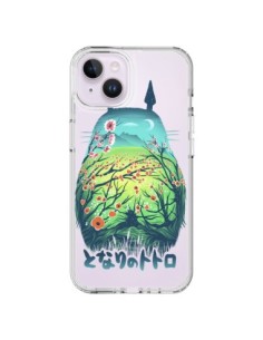 Coque iPhone 14 Plus Totoro Manga Flower Transparente -...
