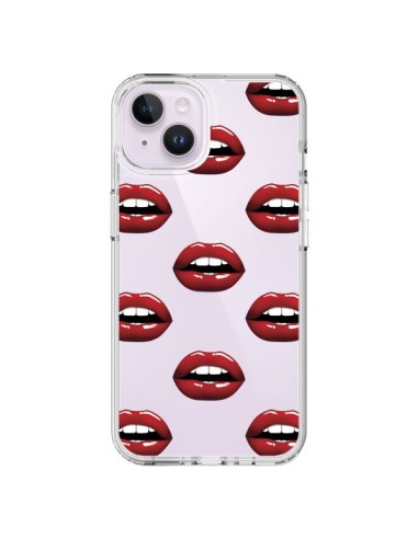 Cover iPhone 14 Plus Labbra Rosso Trasparente - Yohan B.