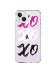Coque iPhone 14 Plus XoXo Rose Blanc Noir Transparente -...