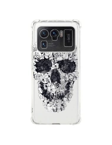 Coque Xiaomi Mi 11 Ultra Doodle Skull Dessin Tête de Mort Transparente - Ali Gulec